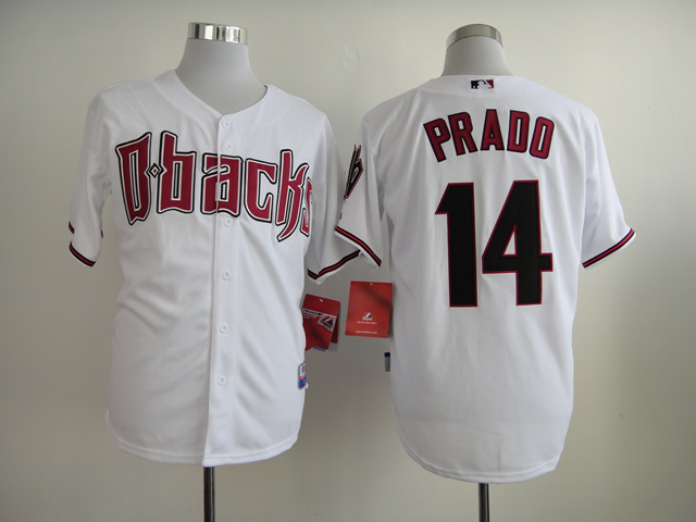 Men Arizona Diamondback #14 Prado White MLB Jerseys